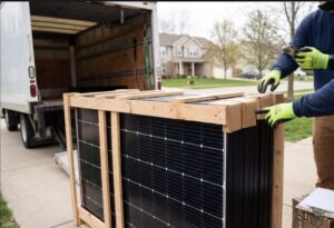 Home delivery inspection of wholesale solar panels on arrival