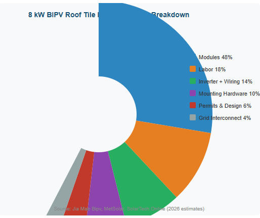8 kW BIPV Roof Tile Retrofit — Cost Breakdown 8 kW BIPV Roof Tile Retrofit — Cost Breakdown