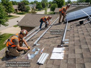 435W solar panel roof retrofit installation